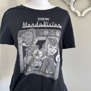 Marvel WandaVision Black Tee with Gray Graphic